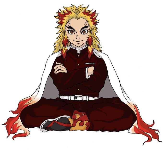 rinringoさんがTwitterに投稿した煉獄杏寿郎(鬼滅の刃)のイラスト。