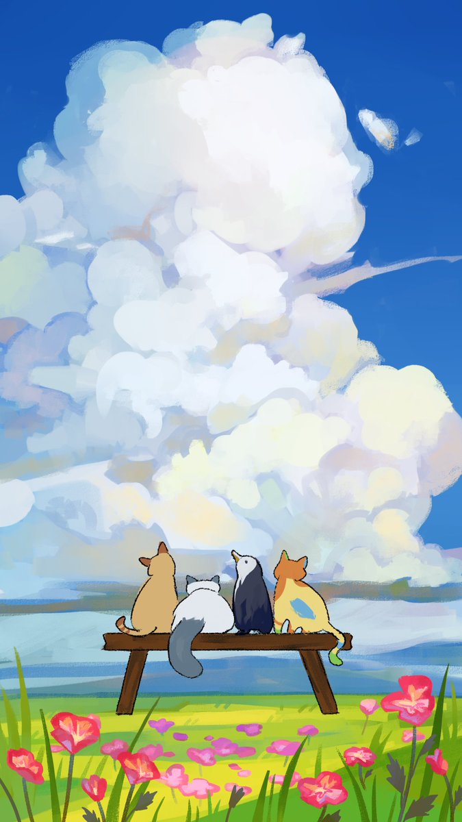StreetsOfZine's tweet photo. Waiting for something to happen... ☀️🌤️

Background illustration by @sabimilia and character art by @ssaemii_, thank you for your hard work! 💛 https://t.co/VYlpdneztx