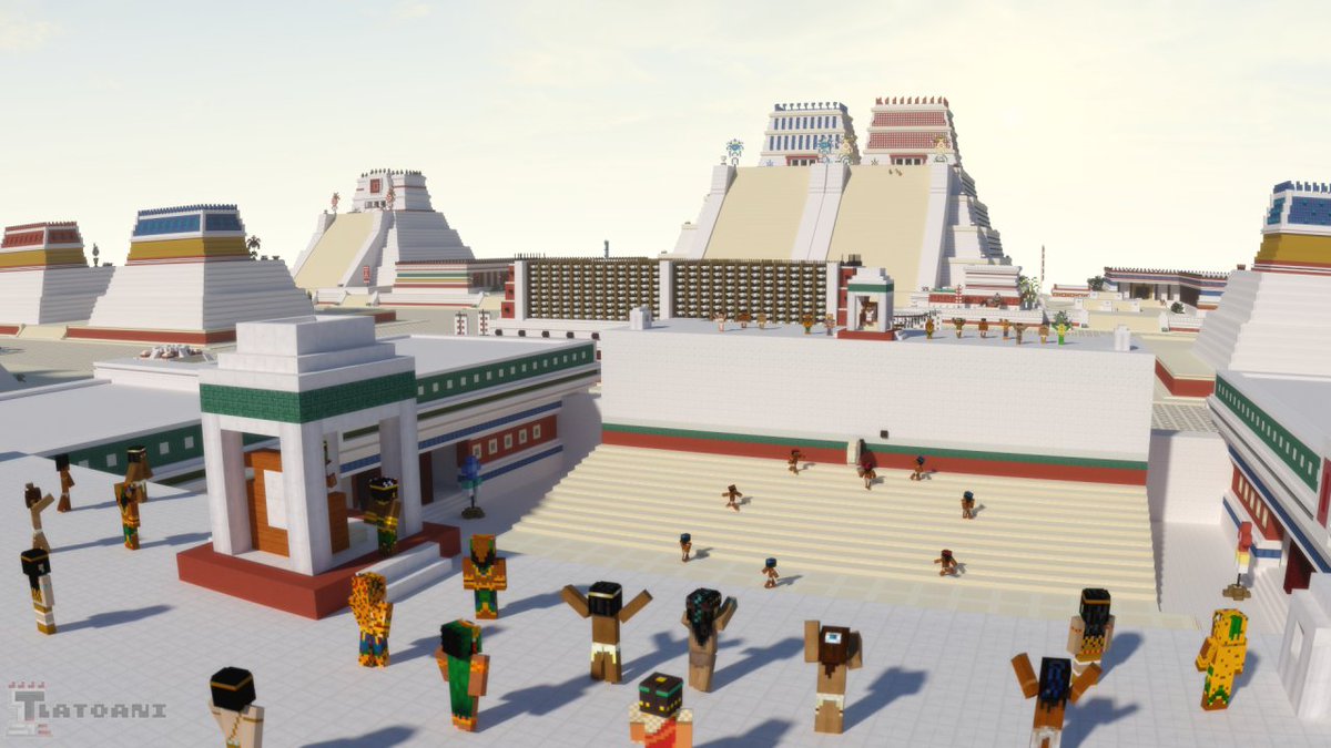 TlatoaniCraft's tweet image. [Minecraft] Tenochtitlan: An older (outdated) version of the Ball Game Court "Teotlachco" I made a few years ago at an earlier srtage of the project.