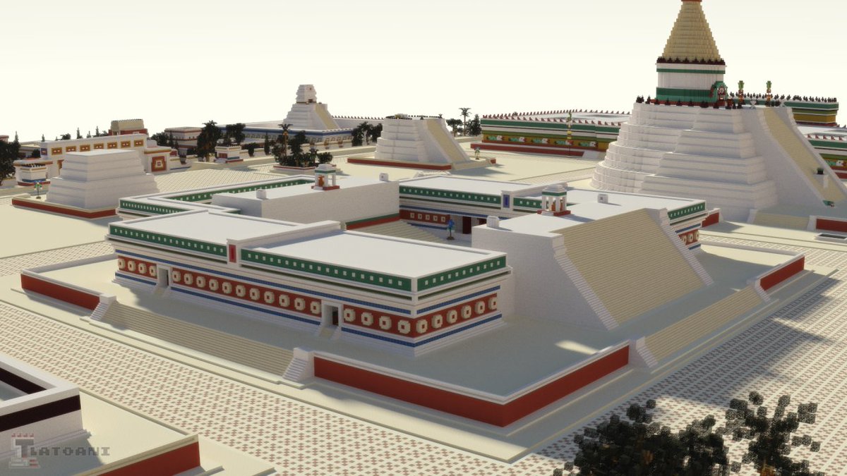 TlatoaniCraft's tweet image. [Minecraft] Tenochtitlan: An older (outdated) version of the Ball Game Court "Teotlachco" I made a few years ago at an earlier srtage of the project.