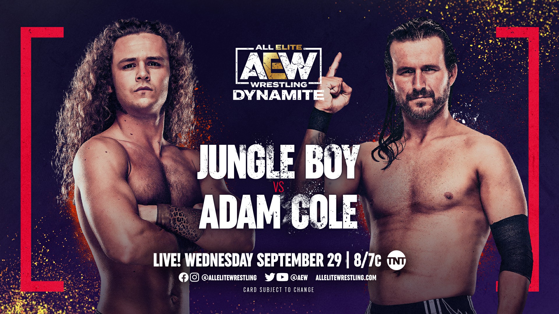 Il match tra Cole e Jungle Boy annunciato per AEW Dynamite (Foto: Twitter AEW)