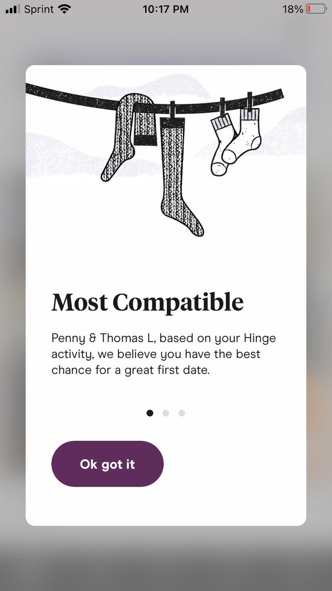 sterling_penny's tweet image. Hey Hinge:
He’s a Trump-loving Conservative. 
In Cincinnati.
What in the sweet holy hell makes you think he’s the “most compatible” person for a progressive queer transgender woman an 8-hour drive away? #AlgorithmFail