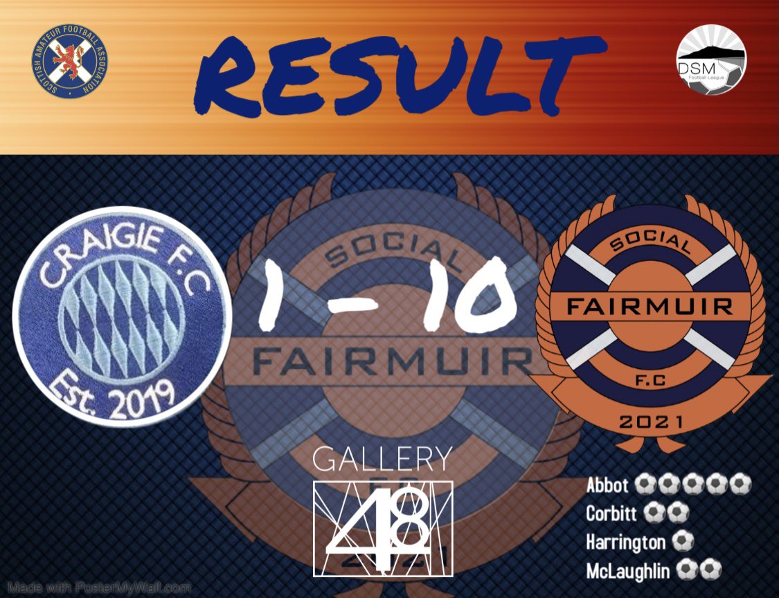 Fairmuir02's tweet photo. ❕ Fixture ❕

🗣 A straight forward day for the lads with another 3 points on the board 👌🏼

🔹🔶🔹

@gallery48dundee https://t.co/y7VzaCECe8