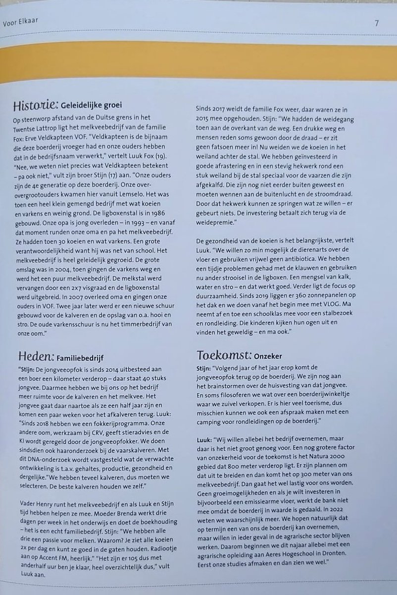 HenryFox69's tweet photo. Onze kearls in het ledenblad van DOC/@DMK_Milch Prachtige gesprekken met elkaar over onze gezamenlijke passie voor het boerenleven. Ach, en soms ook wel eens moeilijke over de uitdagingen waar we voor komen te staan. Trots op hun brede blik vooruit! #familiebedrijf @jufVeldkamp https://t.co/Di86swUo63