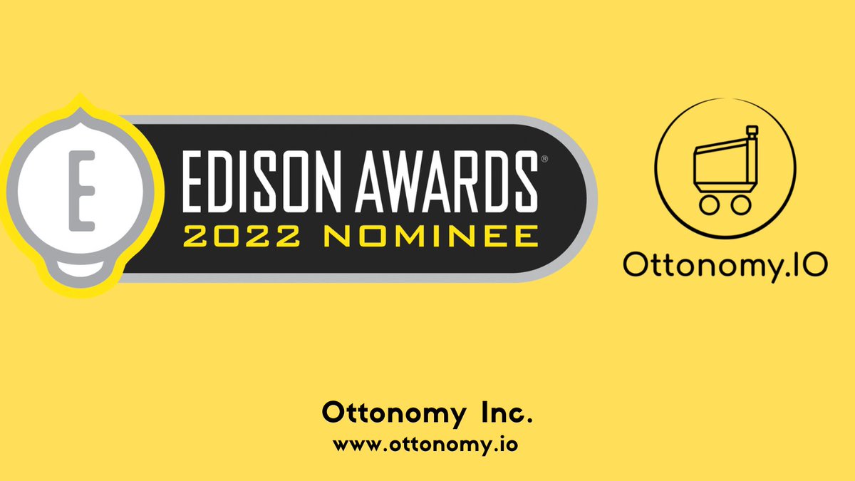 Ottonomy_IO's tweet image. Team #Ottonomy got our first nomination seal for #EdisonAwards 2022 @EdisonAwards
To know more about the awards:  lnkd.in/dMKeEtFU
#robotdelivers #autonomousdeliveries #sustainability #OttonomyInc #Ottonomy #OttonomyIO #Innovation #robotics #deliveryrobots