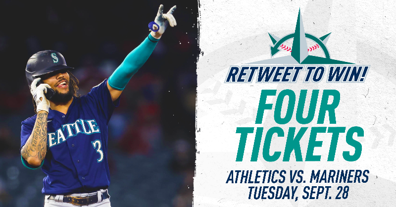 Mariners's tweet photo. 🎟 RETWEET to WIN! 🎟 

@TMobilePark is going to be rocking next week, and you could be a part of it! Hit that RT button for a chance to win four tickets to Tuesday night’s game vs. the A’s. #SeaUsRise