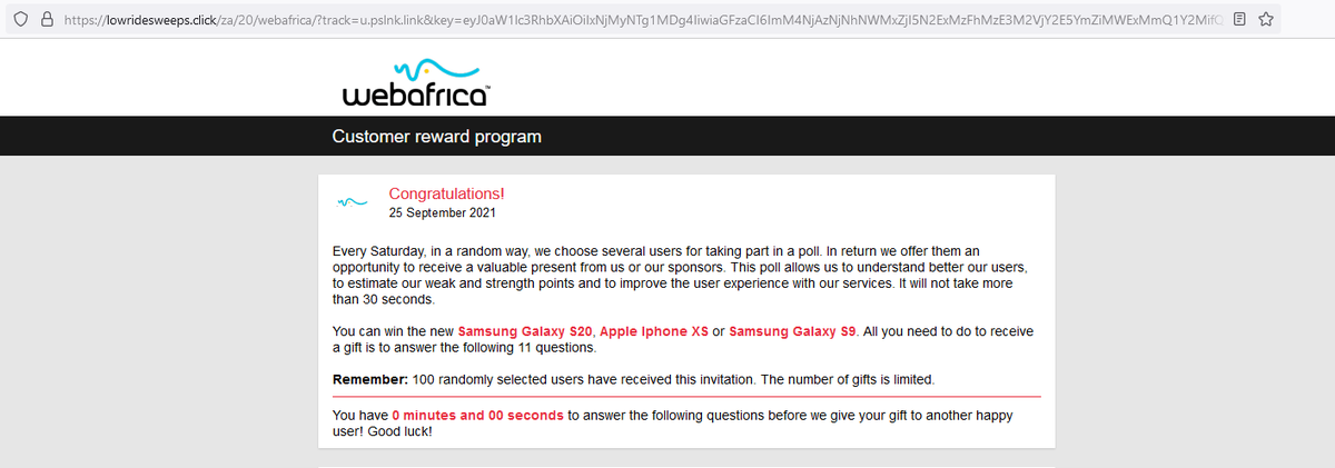 KurtAbrahams's tweet photo. @WebAfricaHelper FYI this popped up in my browser, im pretty sure its a scam https://t.co/qmdVAcYvac