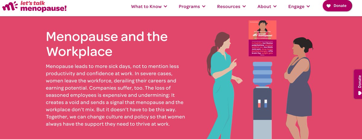 LTMenopause's tweet photo. From our new website at https://t.co/DMZ60lgCrO. #menopause and the #workplace. More sick days, less productivity. It's time for #change. #letstalkmenopause #morethanhotflashes #notjustinyourhead https://t.co/Bt8H3rR2lk