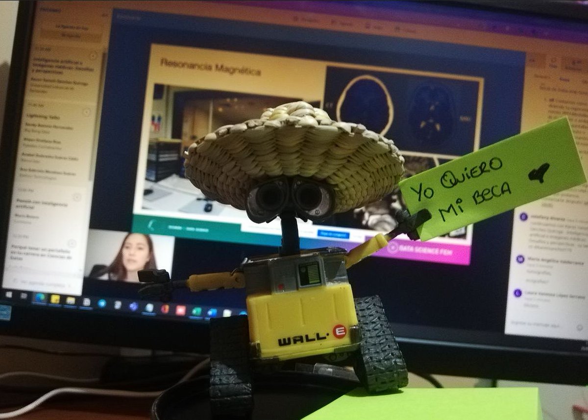 MayumyCH's tweet photo. #WiDSMedellín,#WiDS2021,#DataCampDonates 
@datasciencefem, @DataCamp, @DataScienceFEM 

🤖Wall.E manda un msje desde Perú 🇵🇪.
Y tú también quieres una Beca de @DataScienceFEM ?
----
Hermosas charlas y vamos aún mas 💜💫.
---
Sé el cambio que deseas ver en el mundo 💜💜 https://t.co/hQkyp7GrDb