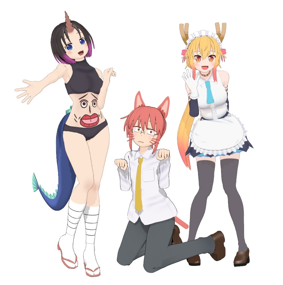 まめる 腹踊りエルマと小林にゃんが加わりました Keitel様のポーズをお借りしてます T Co 9wksqhgkxh Twitter