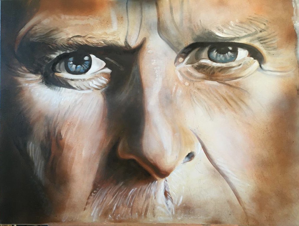 SchoutenLegal's tweet photo. Welk bedrijf, welke rechtbank, welke particulier wil niet dit olieverfschilderij van Peter R. de Vries aan de muur hebben hangen voor 2.800 euro? U kunt nog bieden tot morgen 17:00 uur. De opbrengst wordt verdeeld onder de 80 daklozen in Breda die naar hun BBQ-feestje komen. https://t.co/u5PQHLaxBI
