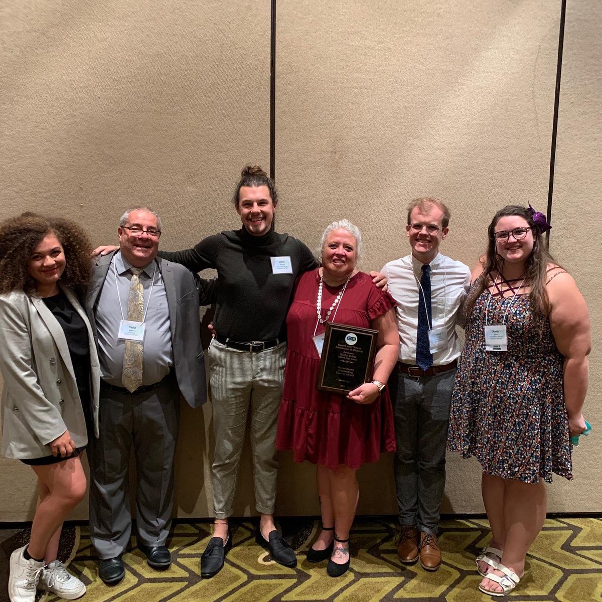 WillardSandD's tweet photo. We had a great weekend at the the Speech &amp; Theatre Association of Missouri Conference. 
Mr. Gambriel received a scholarship &amp; Mrs. Tobin was named the Wayne Brown Educator of the Year! @willardschools @Willard_HS @tobinks @gam_bam1 https://t.co/Q52kv0WwlN