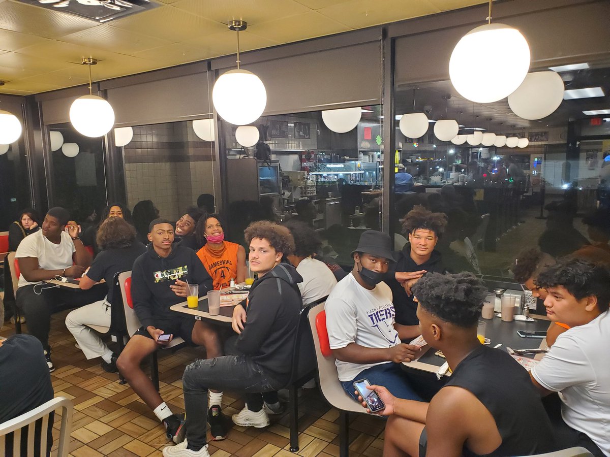 When you run the football for 421 yards in a game... you finish the night at Waffle House with all those Trench Warriors. Proud of our kids and their ability to fight through adversity!