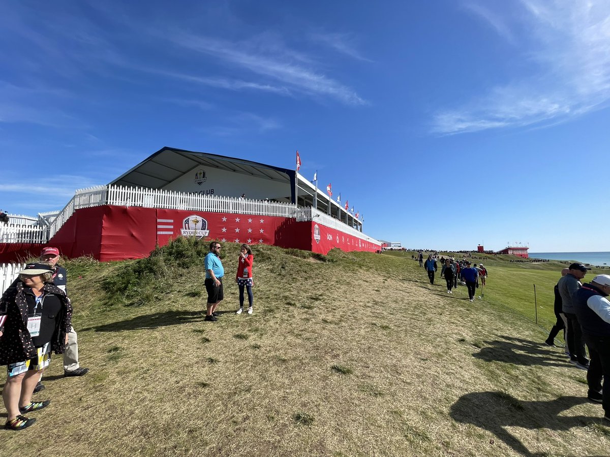 dustinWpeterson's tweet photo. Sitting under this and several other enclosed structures are @RainBirdGolf PAR+ES LINK900 Satellites. Communication still flawless! #rydercup #Proven #EngineeredToLast #UnmatchedQuality #RBCentral https://t.co/AzYCAZalJd