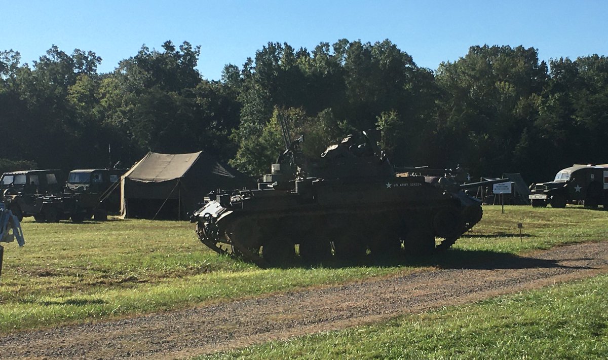 VSPPIO's tweet photo. Cool #tanks and awesome #troopers… what more can you ask for on a gorgeous Saturday?! Stop by the “Tank Farm” today in #Nokesville &amp; meet Sgt A. Jones and Trooper E. Thomas. We’re here until 4 PM.  🇺🇸 #Hiring #ChallengeYourselfToMakeADifference https://t.co/vXJmmn3p3E