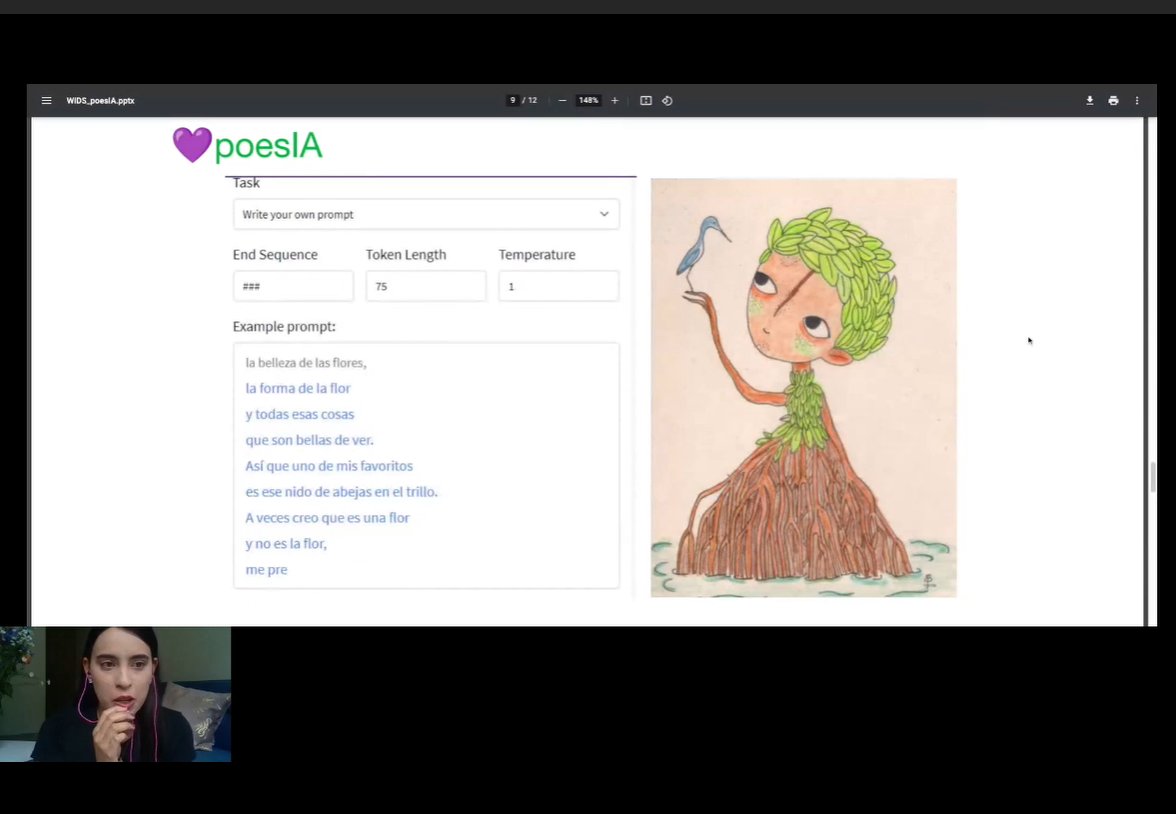 Pilyandree's tweet photo. #WiDSMedellín  #WiDS2021 
@DataCamp @DataScienceFEM
 Procesamiento de Lenguaje Natural muestra de poesía en español con
@marisbotero https://t.co/rHyQylZaXr