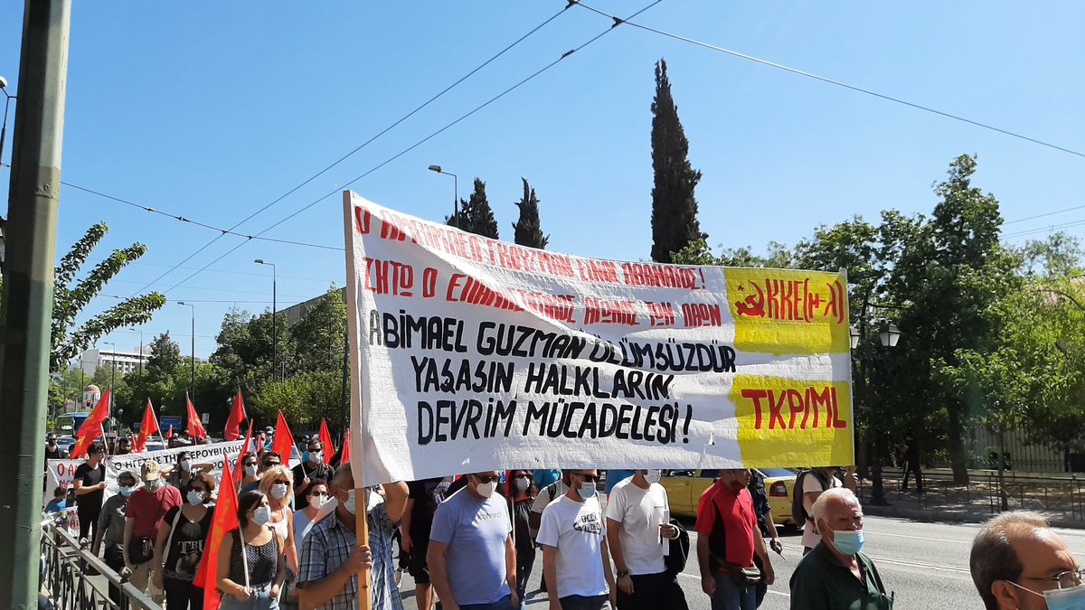 GiannisBello's tweet photo. Athens: dozens of Greek and Turkish communists honour Abimael Guzman, leader of "Sendero Luminoso".
CPG (m-l) and TKP/ML published a joint statement regarding the ongoing anti-communist "holy inquisition" launched by the peruvian bourgeoisie.
#Peru #ShiningPath #AbimaelGuzman https://t.co/QMqm3somYC