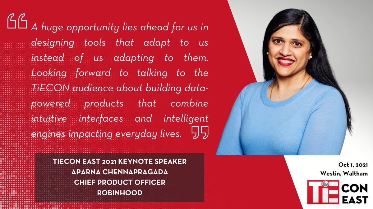 Shouldn't tools adapt to us instead of us adapting to them? Hear Aparna's thoughts on this at TiECON 2021 on Oct 1.