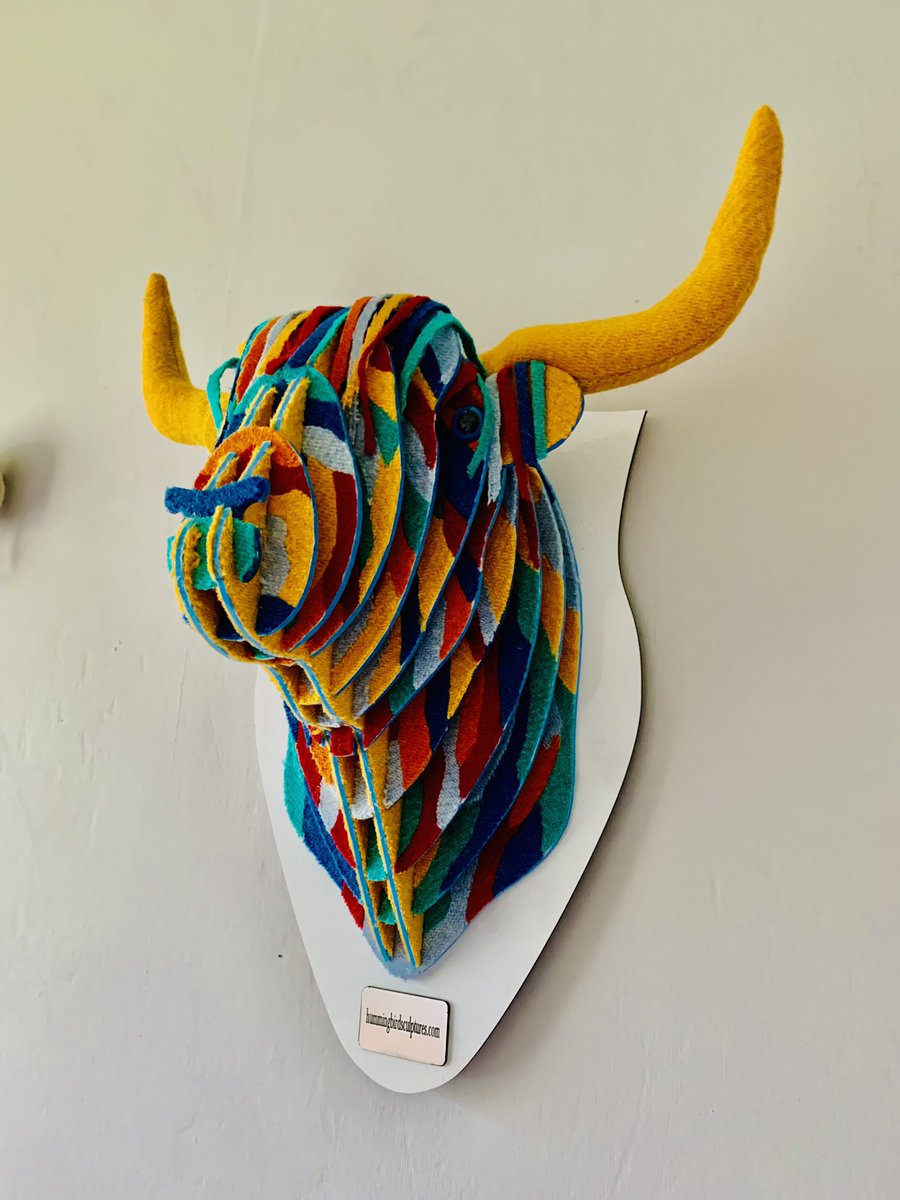 My take on a McCoo, 6 of the brightest plain Harris Tweed cloths. Sold in 15mins on my Hummingbird Sculptures Facebook page.