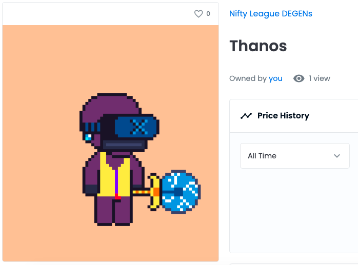 Typrynce's tweet photo. @NiftyLeague gotta love my thanos https://t.co/22GSeZtrlU