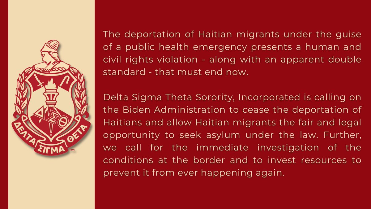 The members of <a href="/dstinc1913/">dstinc1913</a> are dismayed by the images of US Border Patrol Agents &amp; Haitian migrants in Texas. 

#DST1913 #PowerInOurVoice