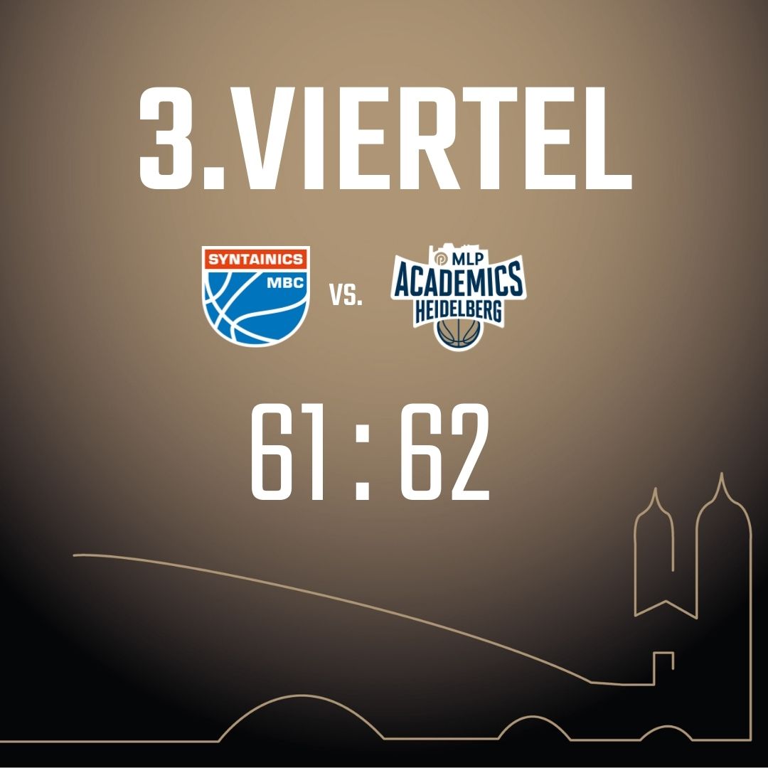 MLP_Academics's tweet photo. Es bleibt spannend! 🙌 Mit einer 1-Punkt-Führung geht's in die letzten 10 Minuten gegen @syntainicsmbc.
Stay tuned! 

 #HDBB #BockauBasketball #easyCreditBBL @easyCreditBBL https://t.co/BDrrb4CbSc