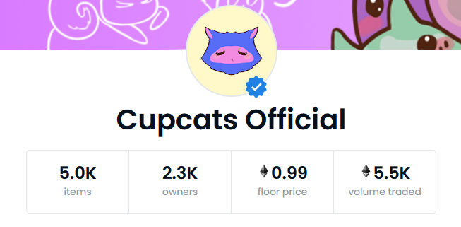 catsinthecups's tweet photo. We finally got that little blue thing!

Thank you @opensea for reaching out us to solve the problem.

Cupcats are happy. https://t.co/1SmOR3r9fd
