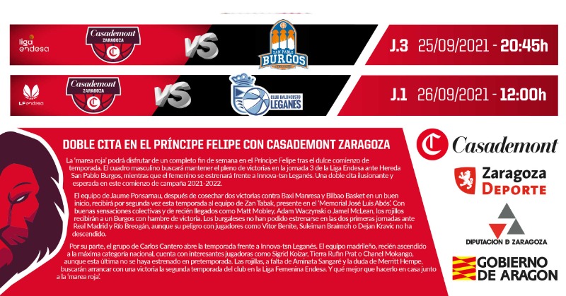 CasademontZGZ's tweet photo. 📖 Revista J.3 @ACBCOM 🆚 @SanPabloBurgos 

#CZASPB #LigaEndesa | #NuncaMásSinVosotros🦁