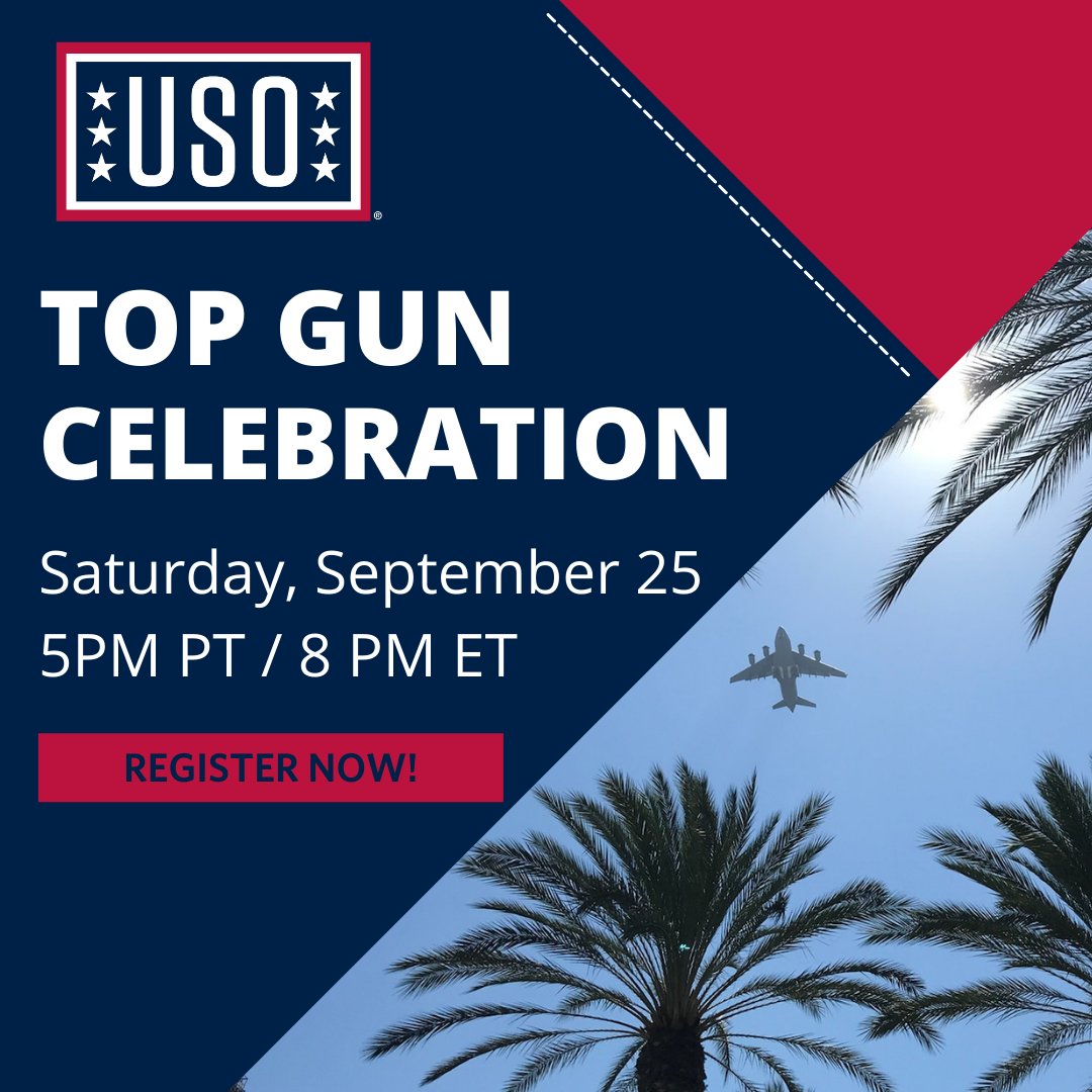 Feel the need for speed!? Sign up for the “Top Gun” celebration tonight at 5pm PT. Join us for this star-studded virtual fundraiser benefitting <a href="/the_USO/">USO</a>  and <a href="/valkilmer/">Val Kilmer</a>'s TwainMania Foundation. First 500 people can sign up for free! Register here now: fal.cn/3iuOo