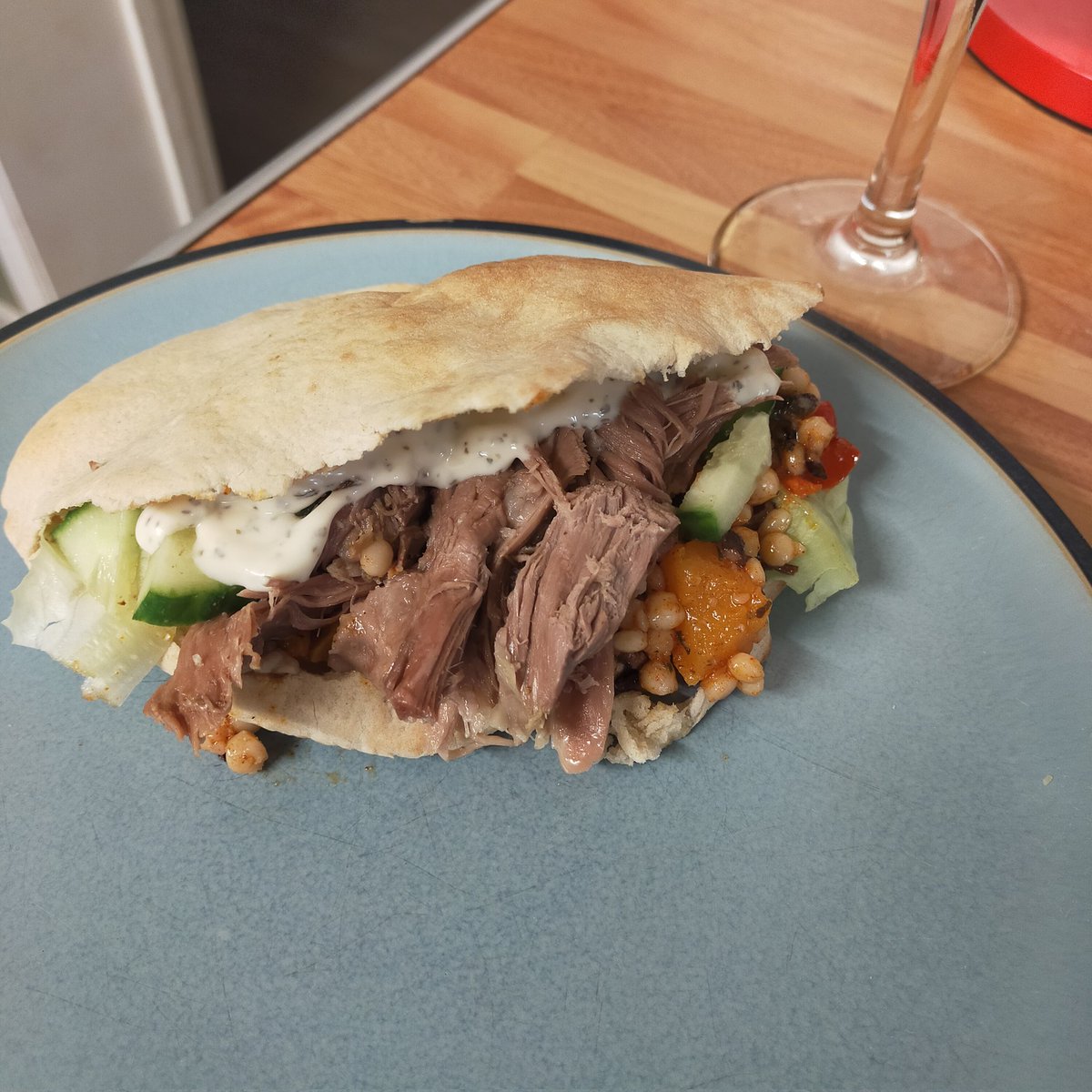 Our 8hr slow roasted Oakes lamb with @AldiUK feta, lemon and giant couscous 😋 match made in heaven  #supportlocal #homereared #lovelamb #southdown
