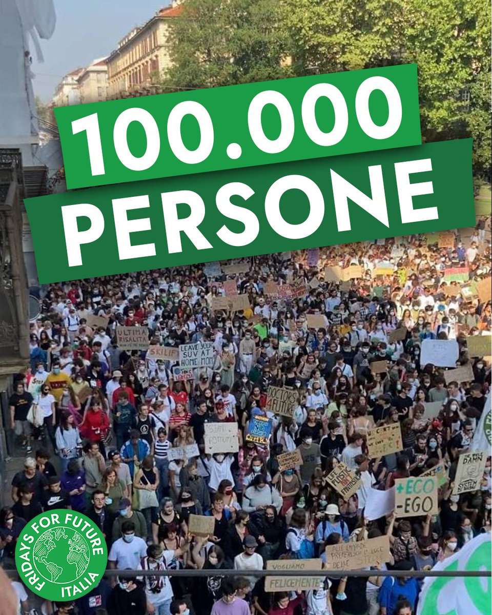 fffitalia's tweet photo. 📸 100.000 PERSONE IN TUTTA ITALIA! Oltre ogni aspettativa 💥

Ieri è stata una giornata fantastica. Ma la mobilitazione non si ferma qui. Ci vediamo venerdì prossimo a #Milano! 🔥

#FridaysForFuture https://t.co/2RhDZFWLt7