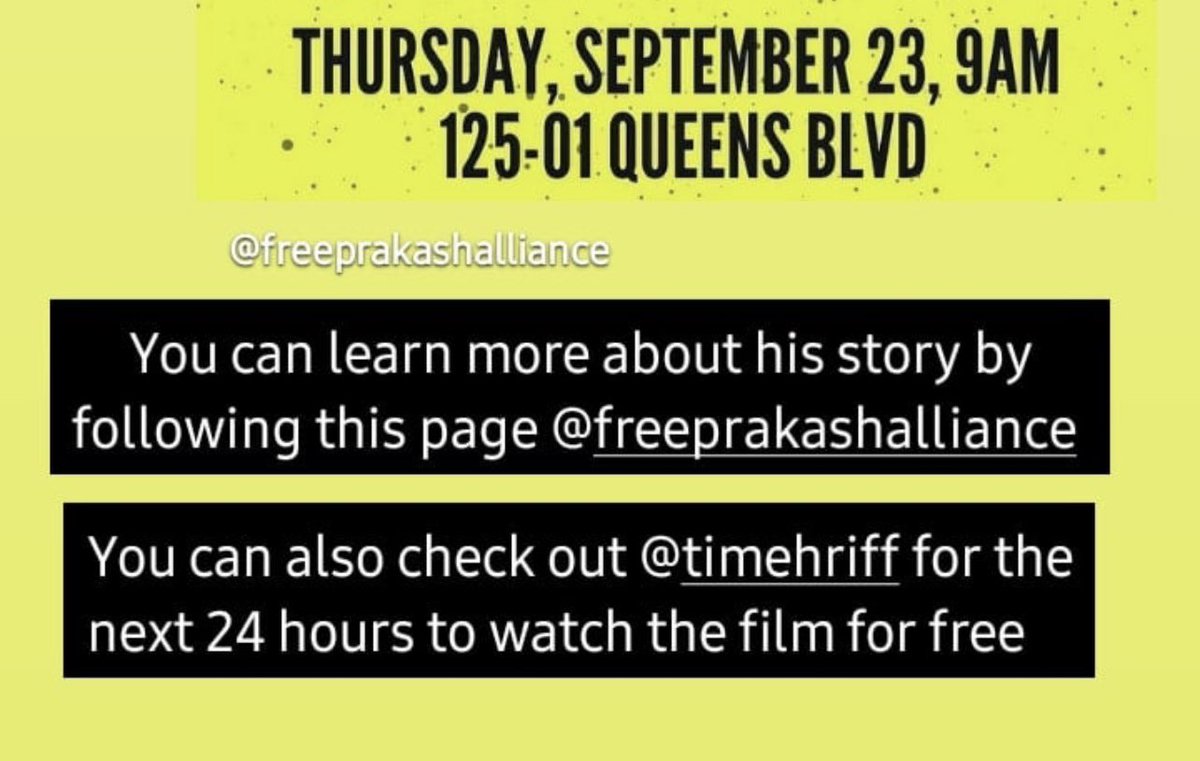 Also thanks to @nickoselayneismyname for sharing. 

We learned about Prakash Churaman and his fight for his life in Queens in NY … you can too 

watch his story here: timehrifilmfestival.com/films/exonerat….

#timehriff21 #guyanesefilmfestival #caribbeanfilmfestival 

🇬🇾🇬🇾