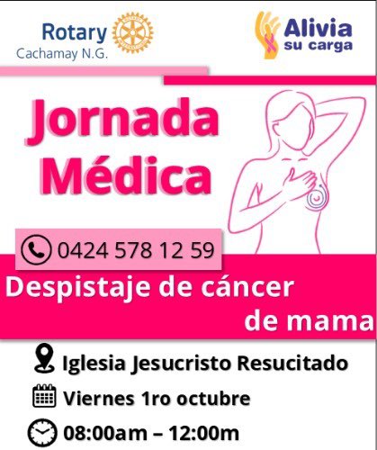 aliciavillegasm's tweet photo. Mujeres a partir de 35 años que residan en San Félix, jornada gratuita de despistaje clínico de Cáncer de Mama. Cupos limitados. Dar RT https://t.co/rRrvMgiWMv