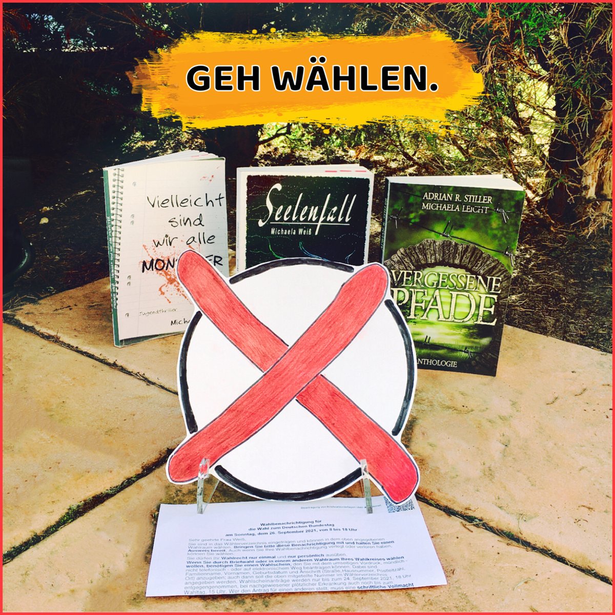 Zur #Bundestagswahl gibts eine neue #Aktion 🗳️
Wähler können #Bücher von #Autoren gewinnen 📚
Ich verlose morgen auch eins meiner Bücher📖
Mehr Infos unter #autor_innerzurbtw &amp; hier:
instagram.com/p/CUQBJEZKuZB/

#btw2021 #btw21 #Verlosung #Gewinnspiel #Giveaway #wahltag #gehtwählen