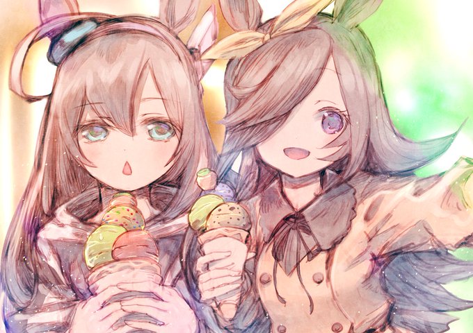 ライスシャワーと
ミホノブルボン
ブルボンの△くちが好きです!
ミホノブルボンはアニメだと結構印象違いますがどちらもいい塩梅ですよね!

#ウマ娘プリティーダービー
#ライスシャワー
#ミホノブルボン 
