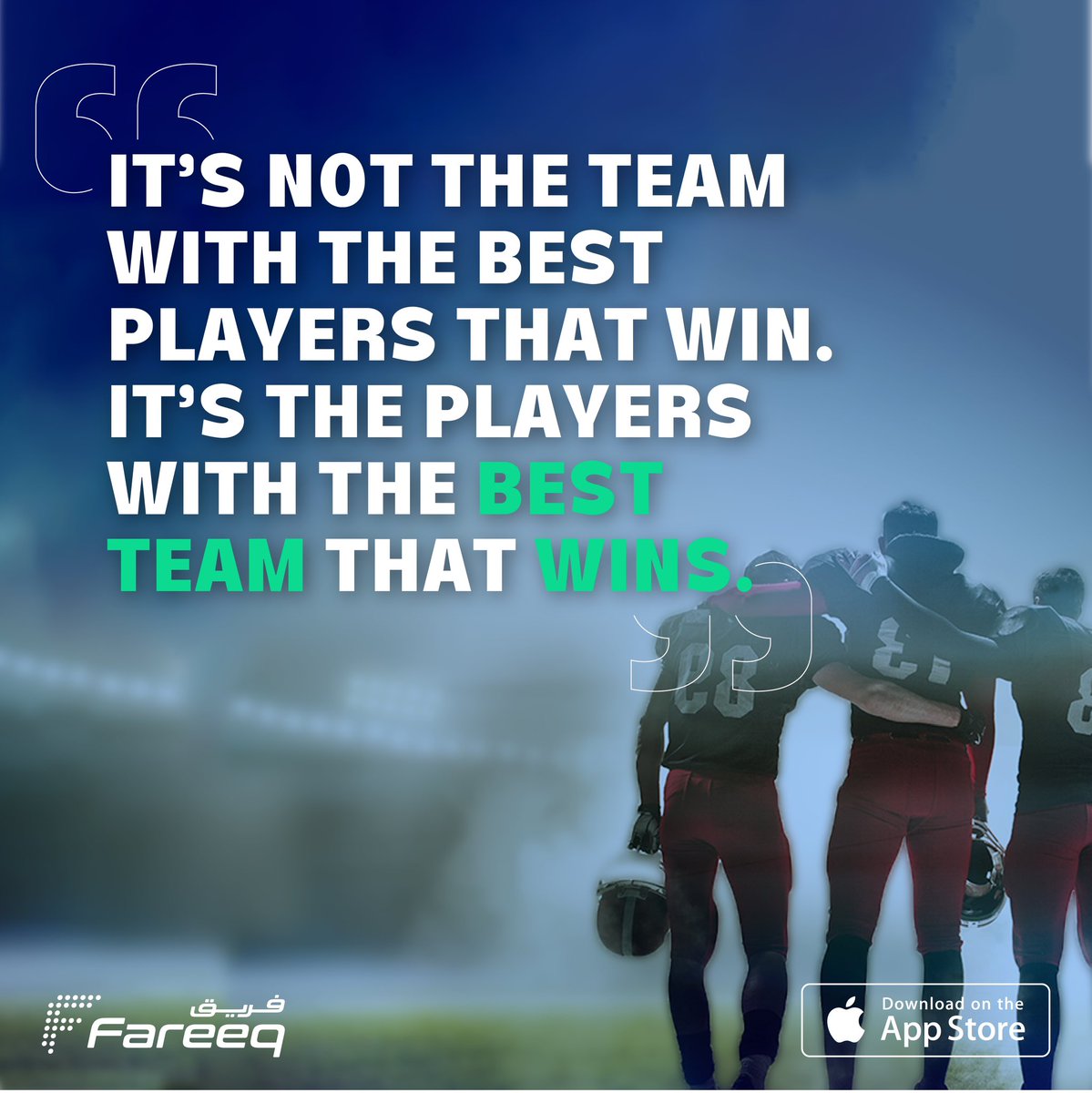 fareeqapp's tweet photo. قوة ، محاولة ،  جهد ، فريق واحد ويد واحدة 🤝🤼‍♂️

Strength, effort, one team, one hand 🤝🤼‍♂️

#فريق #فريق_السعوديه #الدمام #الرياض #جدة #كورة #مباريات #فوز

#Fareeq #Sauditeam #Dammam #Riyadh #Jeddah #football #matchday https://t.co/Hg4fUHH0DN