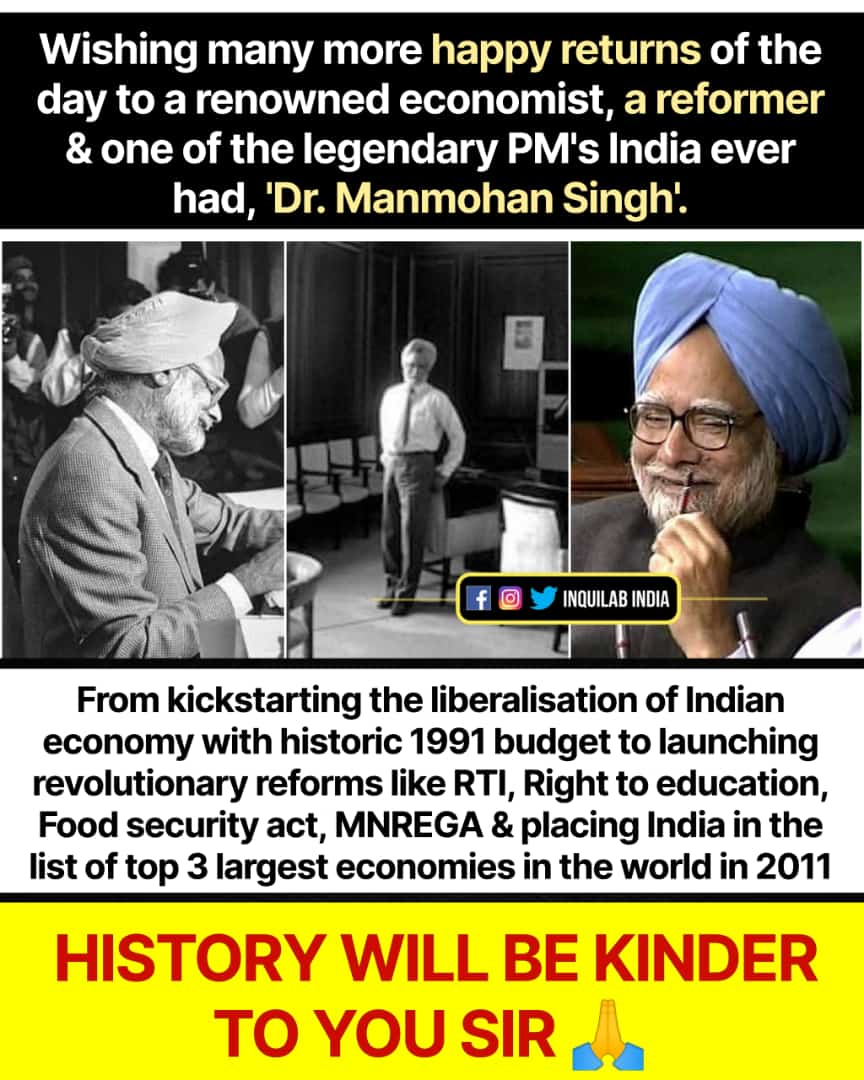sridharramswamy's tweet photo. The list of achievements are too long to be described in one tweet!!! 

Your immense contribution to India will forever be remembered as the one that changed the country for the better!!! 

Happy Birthday Dr. Manmohan Singh!!! 

#HappyBirthdayDrMMS https://t.co/hz48LNPJiN
