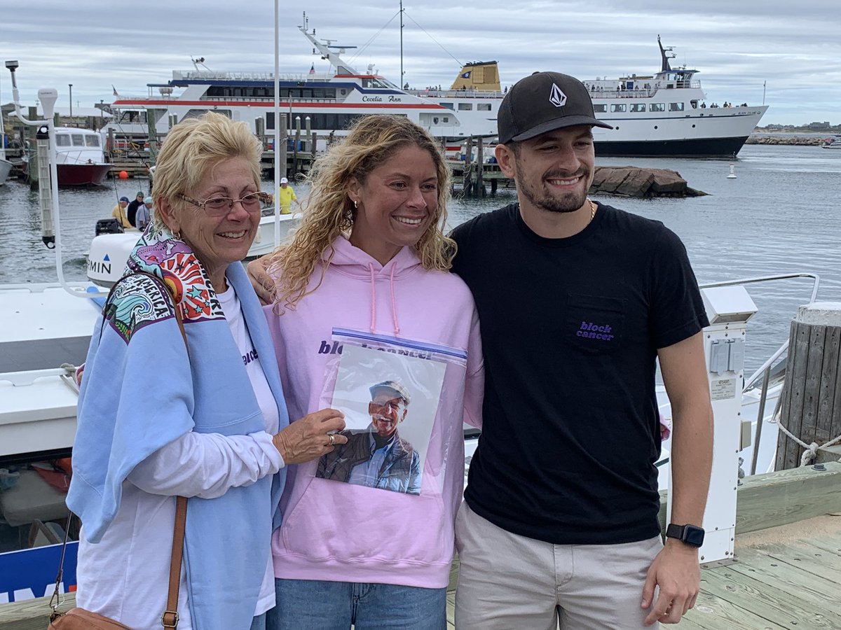 The Beisel family after <a href="/ebeisel34/">Elizabeth Beisel</a> finishes her historic swim from Matunuck to Block Island. Her time: just under 5:30. And over $130k raised for cancer research in her dad’s memory #blockcancer. See her story on <a href="/NBC10/">NBC 10 WJAR</a>