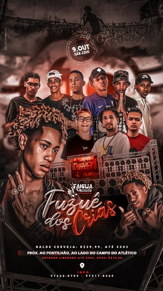 thomaspressato's tweet photo. VEM PRO FUZUÊ 🔥

Dia 09 de outubro tem show completo do @Efipedotrembala + Equipe O Tremor Digital,com os DJs da Região incluindo @djmalokofc botando pra F 
Entrada Liberada até 23 horas 

Local : Av. irmão Guinle 241📍

#fpdotrembala #fpdotrembalanafp💜🐰 #fpdotrembalanofuzue https://t.co/pVUSrERELQ