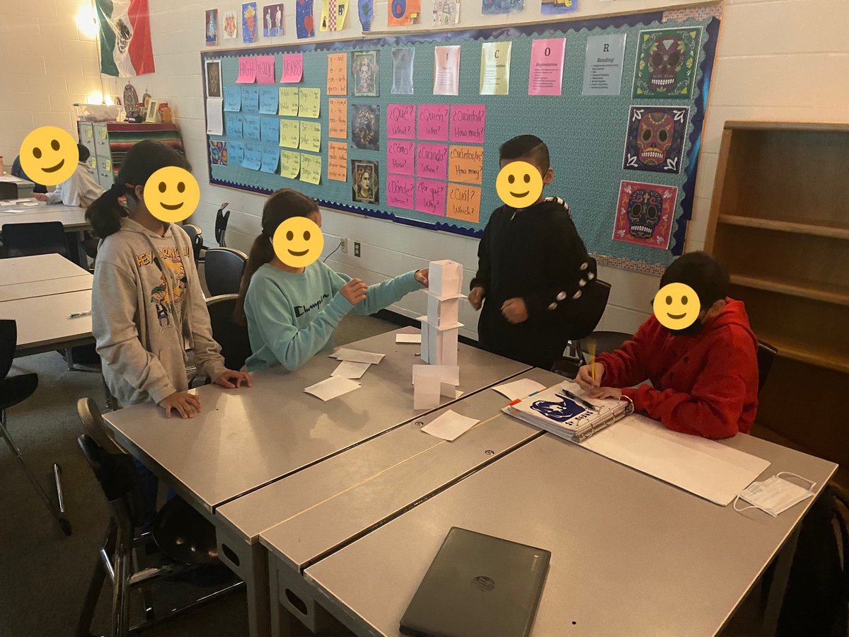 ProfeNRodriguez's tweet photo. My sweet Home Court (advisory) students doing some team- and tower-building! 🗼🤝 @MVSchools @MountBakerMS #teambuilding #SEL https://t.co/vVHq9BryC8