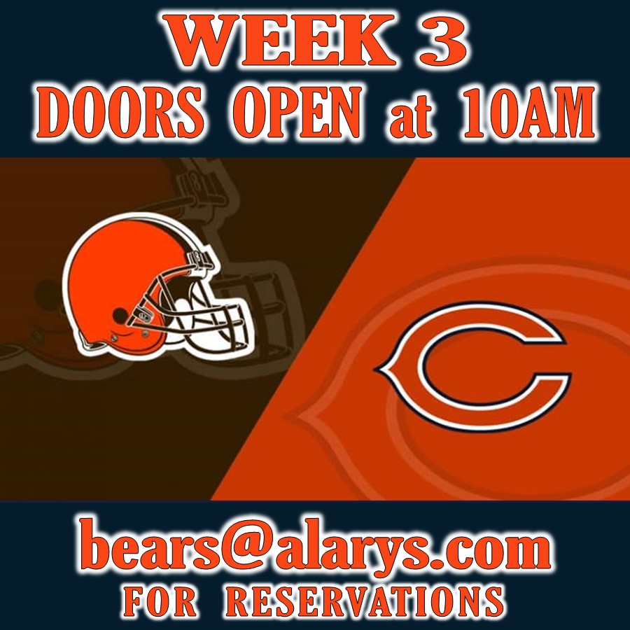 See you tomorrow at #AlarysBar! Reservations still available at bears@alarys.com #BearDown #DaBears