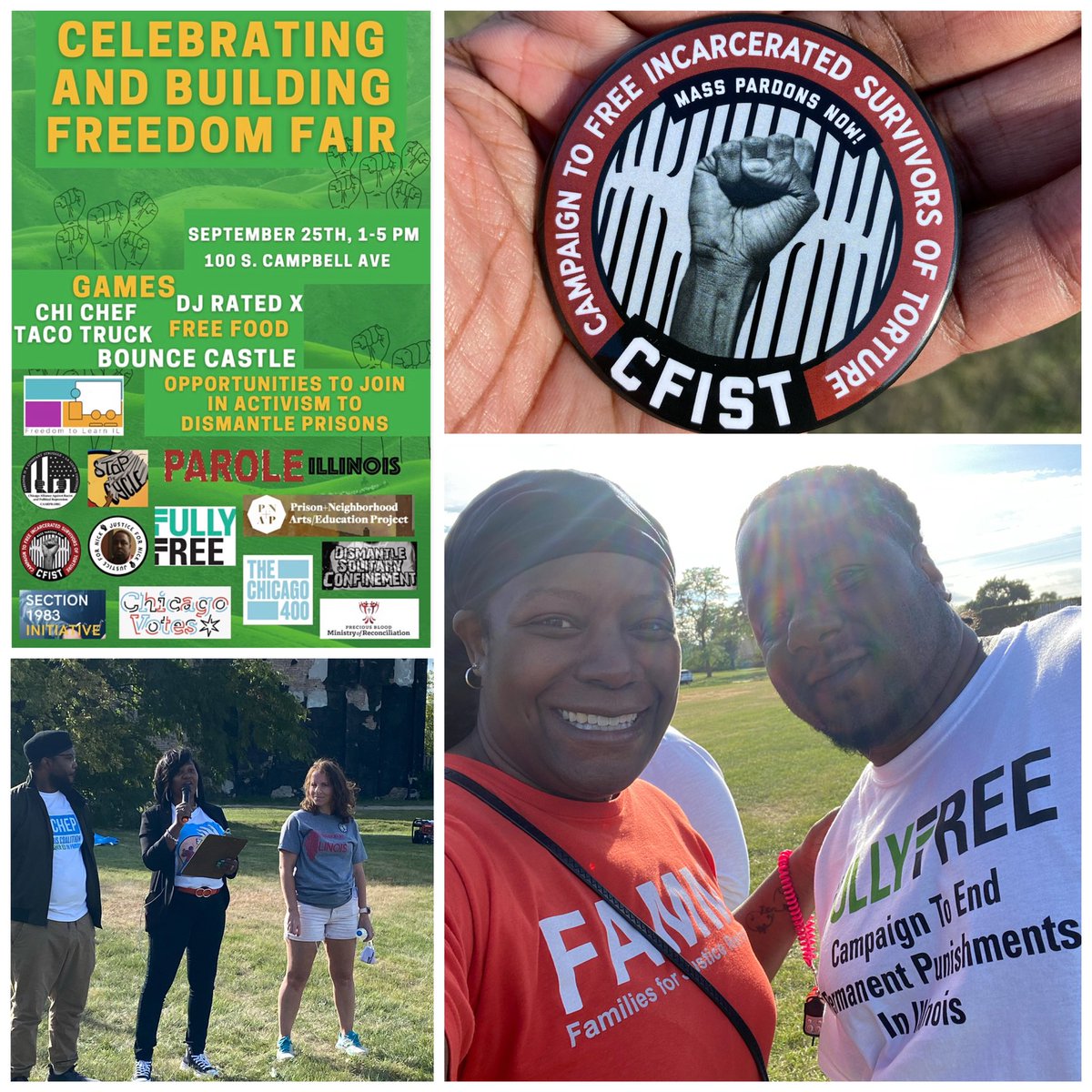Shaneva0909's tweet photo. Went out west to the Celebrating & Building Freedom Fair!! FINALLY met the warrior Katrina with @ParoleIllinois in person… Linked up with some awesome people that are fighting to dismantle the prison system!! It was a GREAT DAY‼️ #ParoleIllinois #FullyFreee #CFIST #StopTheCycle https://t.co/XiEaHABm3n
