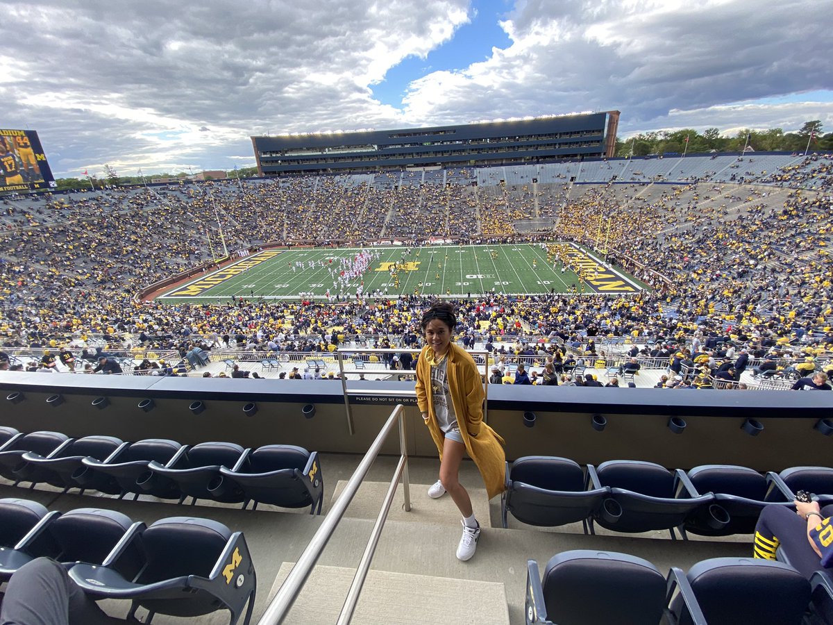 ChrissyBernos's tweet photo. Let’s Go Blue! My first game back in the #BigHouseLive @UMichFootball https://t.co/Ke1dBFg7kO
