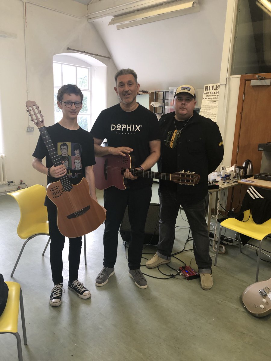 THERE'S LEARNING GUITAR going on at HELMSHORE MILLS TEXTILE MUSEUM Great first day of FREE guitar lessons at #helmshoremillstextilemuseum for #learntoplayday21 <a href="/MfACharity/">Music for All UK</a> &amp; #SoundOfHeritage #MusicianInResidence with help &amp; guidance from <a href="/SORLancashire/">School Of Rock Lancashire</a> &amp; @LancsMusic