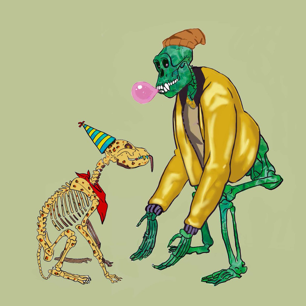 WickedBoneClub's tweet photo. Welcome to all the new members who have joined the Bone Club over the last 48 hours! 💀 Let’s have a meet and greet! Tweet your favorite Wicked Ape or Hound with #BonesFollowBones and follow each other! 🤝 #WickedBoneClub #NFT https://t.co/KLZHGMHGyB