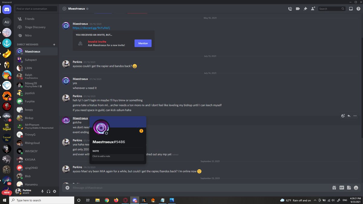 PerkyOsrs's tweet photo. I guess I expected more from someone whose title is "Director of Esports"...
@Maestraeux This you?
1st screenshot: Me lending him items in OSRS
2nd ss: Him agreeing to return the borrowed items
3rd ss: Him blocking me on Discord when I ask for it back a second time https://t.co/snchPXfnGz
