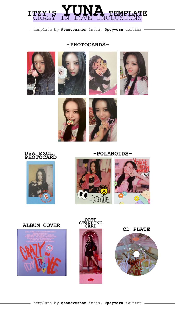 itzy crazy in love templates continued! yuna full album inclusions