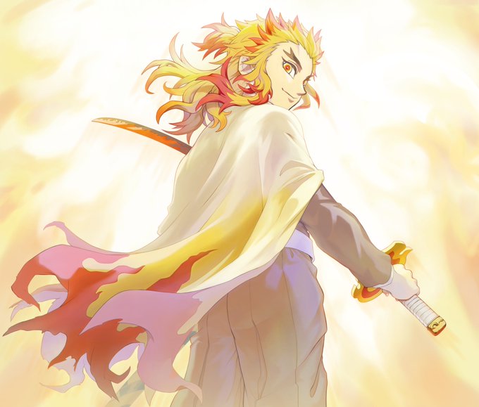 美しい皮さんがTwitterに投稿した煉獄杏寿郎(鬼滅の刃)のイラスト。