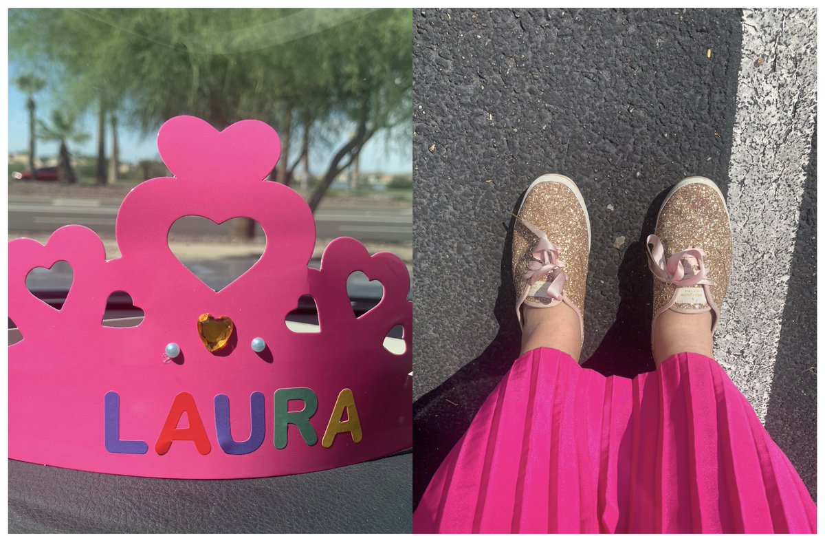 When you go to a celebration of life for a dear patient who loved pink and sparkles, and you see a crown making station, you participate. It’s the #pedshemonc way. #iunderstoodtheassignment 
#endDIPG #neurooncology
