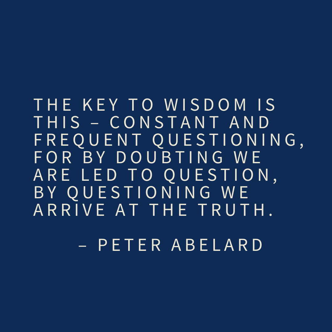Mel_Talk_App's tweet photo. “The key to wisdom is this – constant and frequent questioning, for by doubting we are led to question, by questioning we arrive at the truth.” – Peter Abelard

#mel #meltalk #melcommunity #app #socialmedia #socialmediavideos #socialmediaapp #socialmediaplatform https://t.co/UXNRqpZOGx